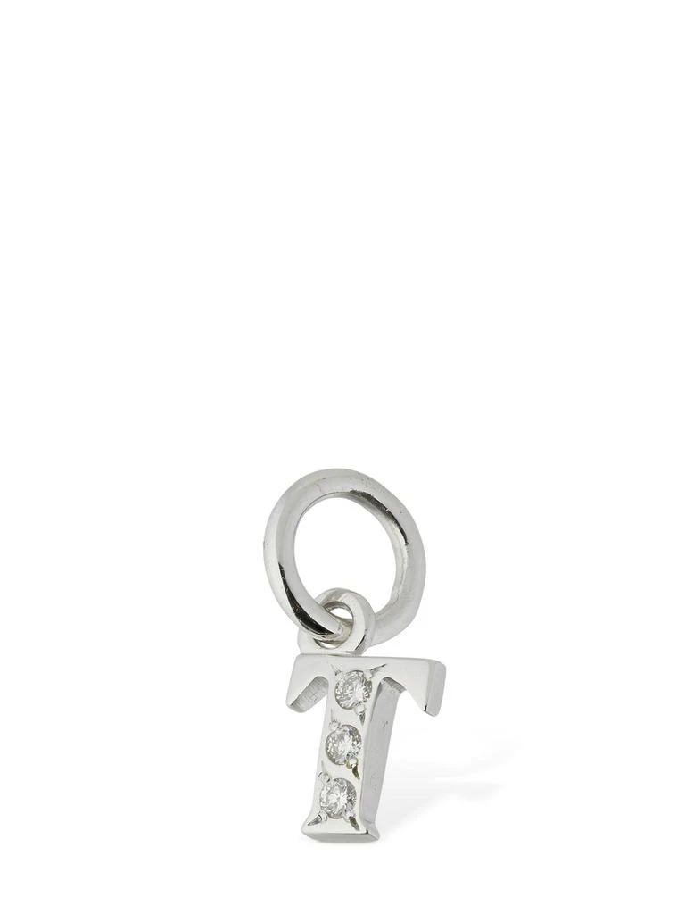 Dodo 18kt White Gold T Charm W/ Diamonds 1