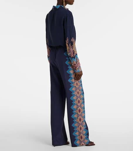 ETRO Printed silk crêpe de chine straight pants 3