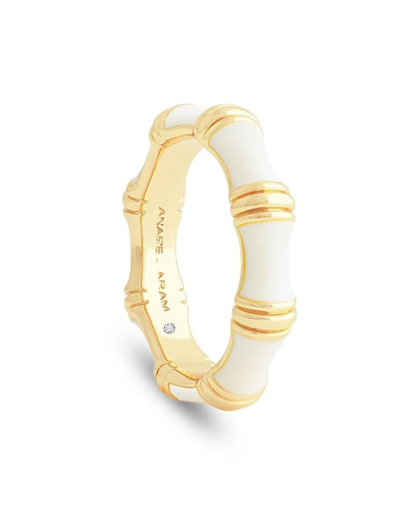 Anabel Aram White Bamboo Band Ring 2