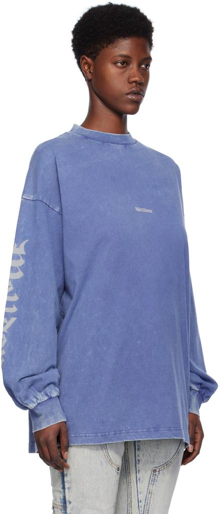 We11done Purple Faded Long Sleeve T-Shirt