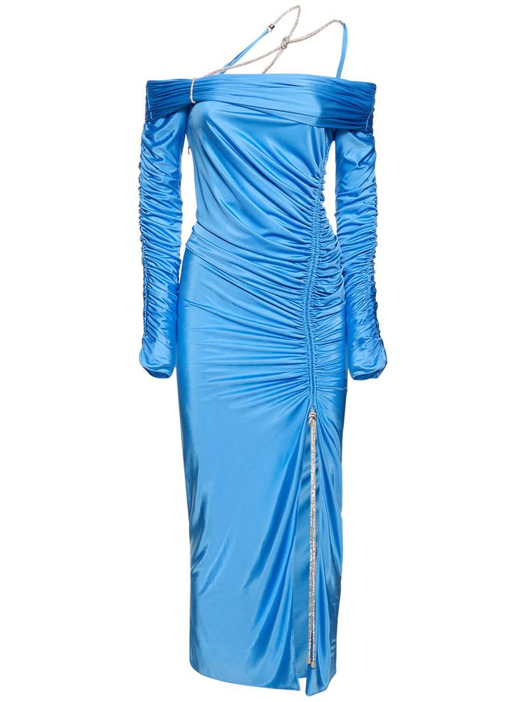 Zuhair Murad Off-shoulder Jersey Midi Dress