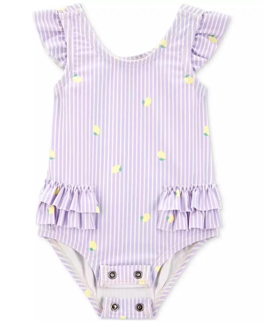 Carter's Baby Girls Striped Lemon 1-Piece Swimsuit 2