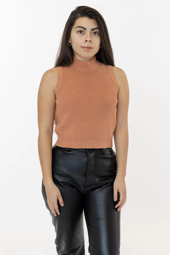 Los Angeles Apparel RFK45GD - Cotton Knit Sleeveless Mock Neck Sweater 7