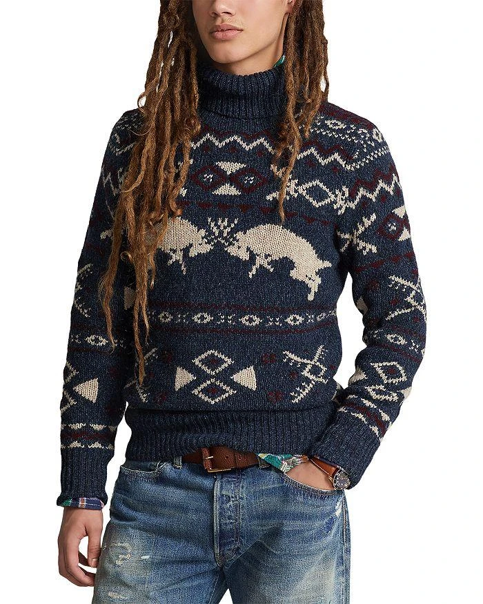 Polo Ralph Lauren Regular Fit Wool Cashmere Patterned Turtleneck Sweater 7