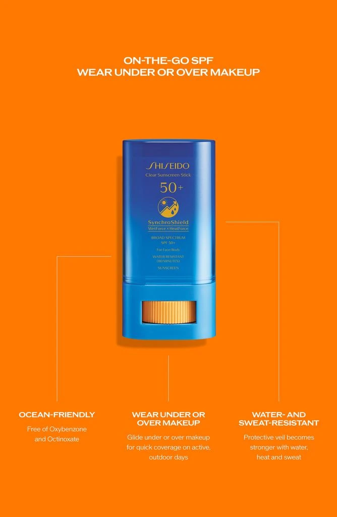 Shiseido Clear Sunscreen Stick SPF 50+ for Face & Body 6