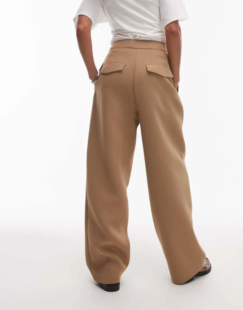 Topshop Topshop co ord slouchy clean waist band tailored trouser in taupe 3