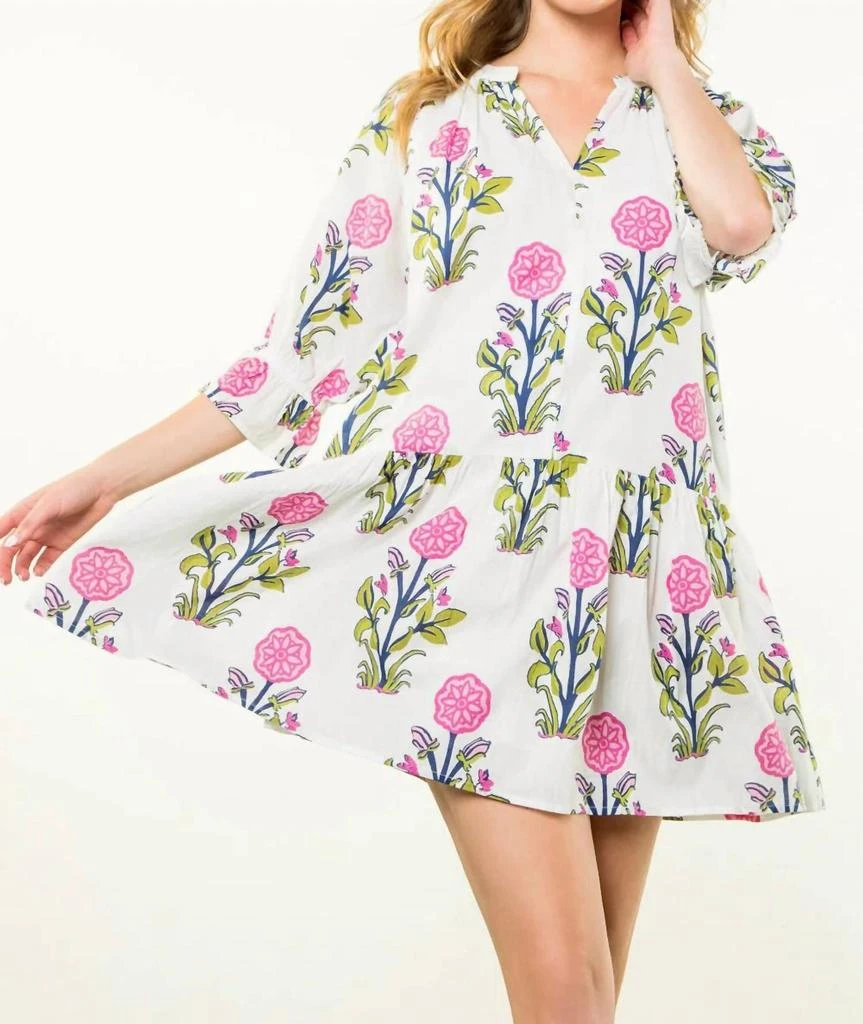 THML Thml - Short Sleeve Flower Print Dress 1