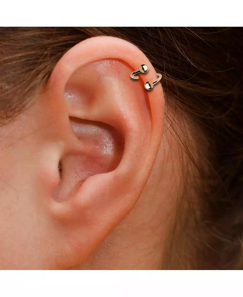 Curata Jewelry Solid 14k 16G 4mm Ball Twisted Barbell Spiral Daith Helix Tragus Cartilage Piercing 3