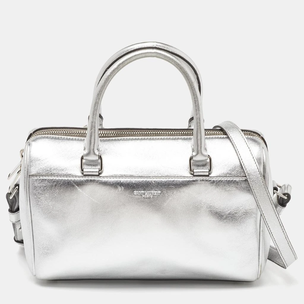 Yves Saint Laurent Silver Leather Classic Baby Duffle Bag 1