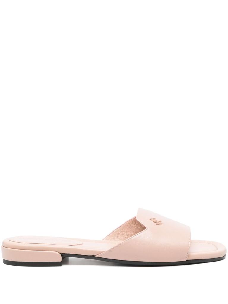 Jimmy Choo DINA FLAT LEATHER SANDALS - Sandals - BeyondStyle