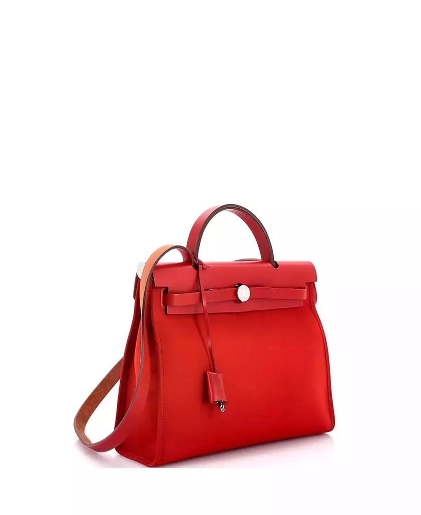 Pre-Owned HERMÉS 31 Herbag Zip Leather and Toile 4