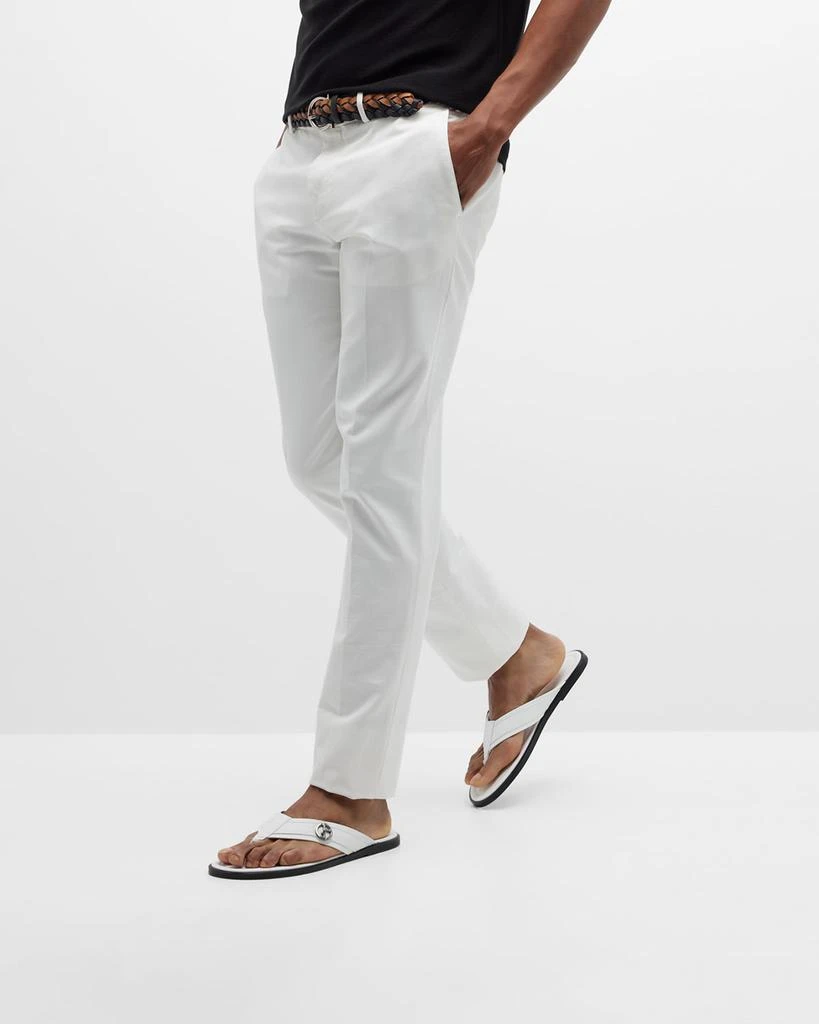 Giorgio Armani Men's GA-Logo Leather Flip Flops 2