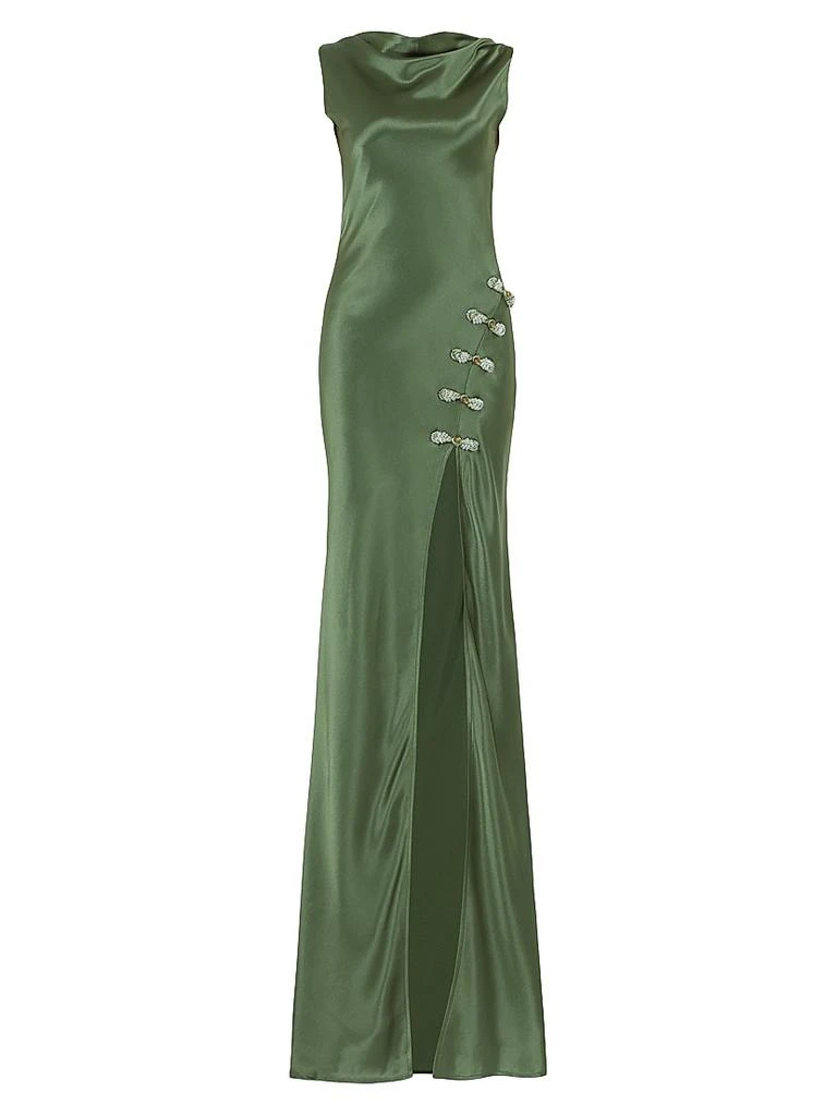 SAU LEE Priscilla Satin Open-Back Gown 1