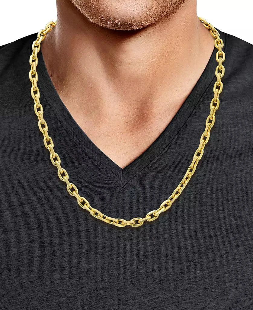 Macy's Men's Rolo Link 22" Chain Necklace in 14k Gold-Plated Sterling Silver 2