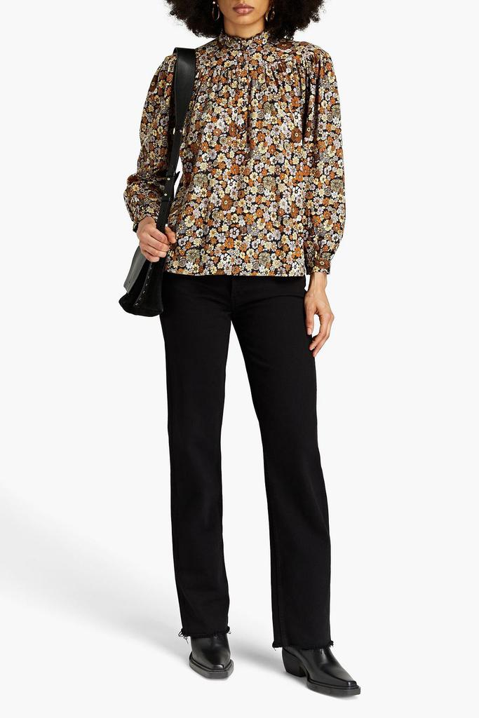 ANTIK BATIK Gathered floral-print cotton shirt