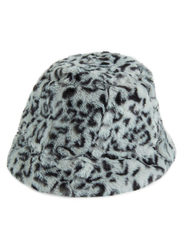 Cheetah print fur bucket hat deals