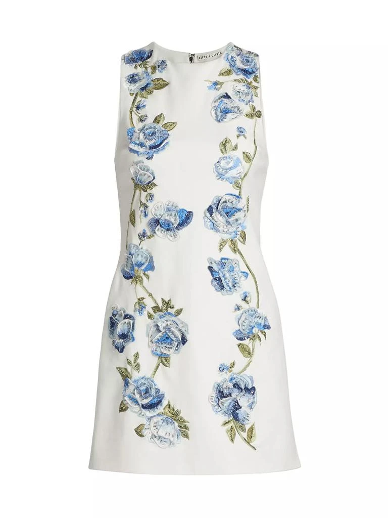 Alice + Olivia Clyde Embellished Floral Shift Minidress 1