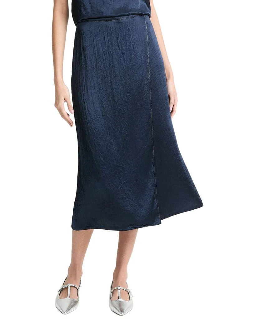 Vince Beaded Boarder Front Slit Skirt