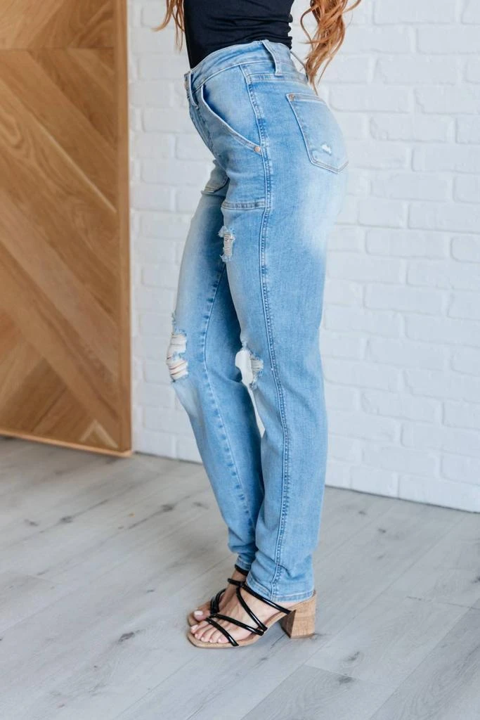 Judy Blue Judy Blue - High Rise Patch Pocket Distressed Boyfriend Jeans 3