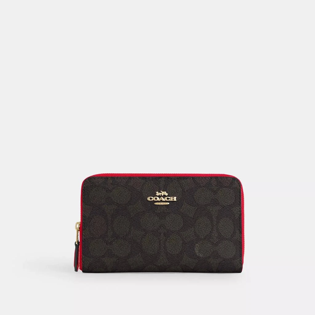 Coach Medium Id Zip Wallet In Signature Canvas 4