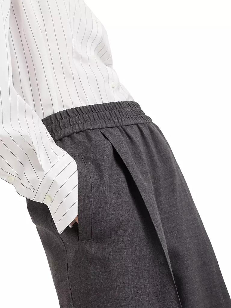 パンツ BRUNELLO CUCINELLI Loose track trousers in virgin wool organ Brunello Cucinelli Virgin Wool Organza Loose Track Trousers