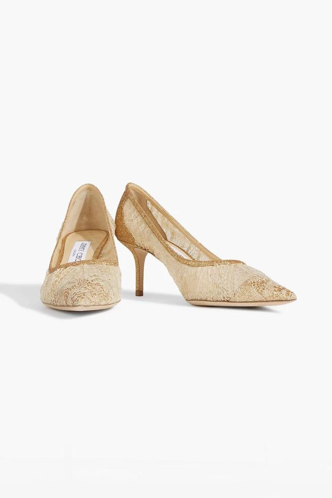 Jimmy Choo Love 65 metallic lace and leather pumps 2