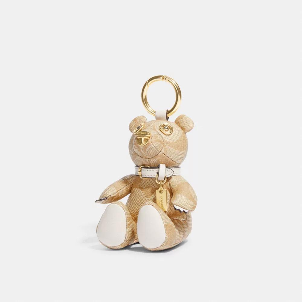 Coach Bear Bag Charm In Signature Canvas - Luggage & Travel