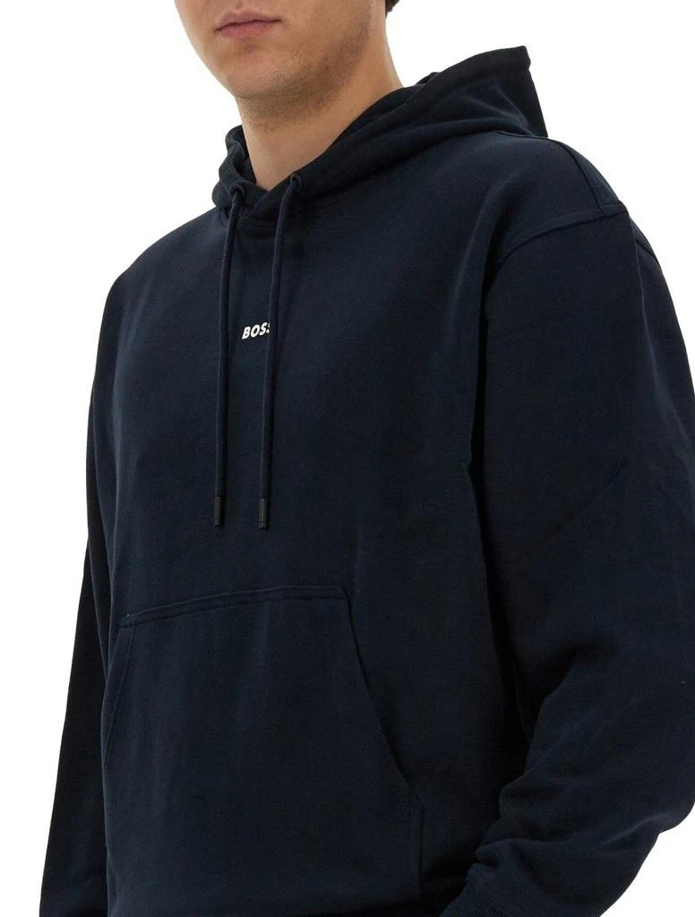 Hugo Boss Boss Hugo Boss Logo Rubberised Drawstring Hoodie 4
