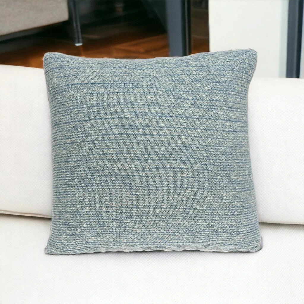 Hivvago 20" Aqua Teal Woven Cotton Blend Throw Pillow