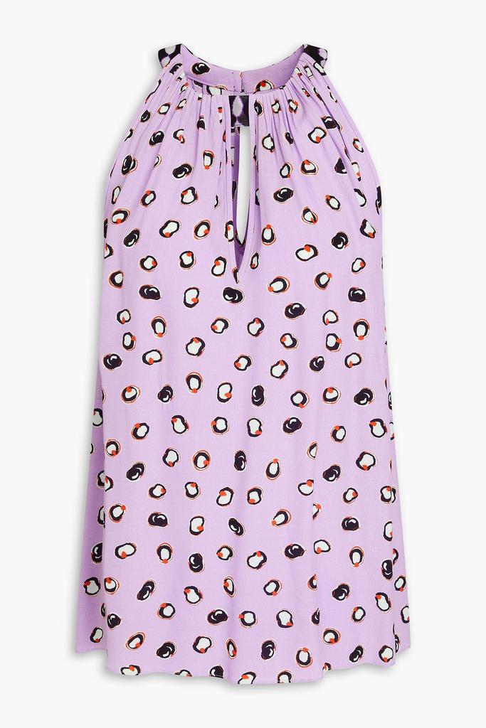 Diane von Furstenberg Lilia cutout printed crepe top