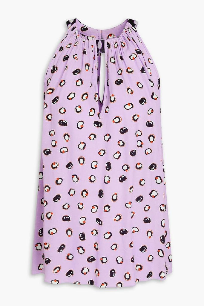 Diane von Furstenberg Lilia cutout printed crepe top 1