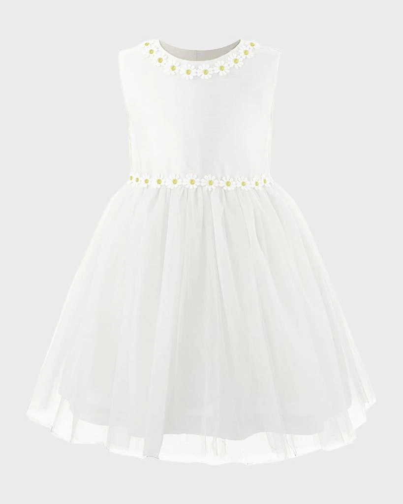 Rachel Riley Girl's Daisy Tulle Dress, Ivory, Size 2-14 1