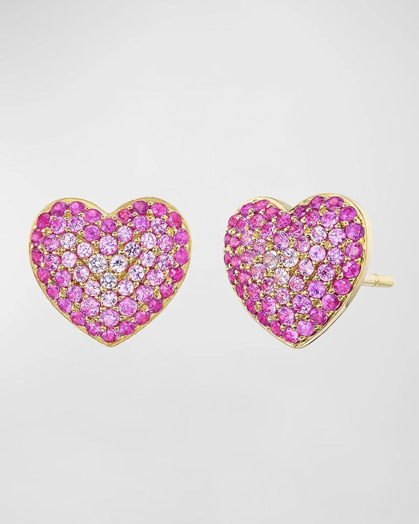 Emily P. Wheeler Lucy Stud Earrings in 18K Yellow Gold and Pink Sapphires 1