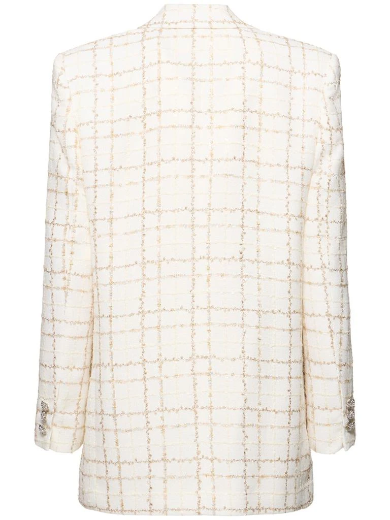 Alessandra Rich Oversized Sequined Checked Tweed Jacket 5