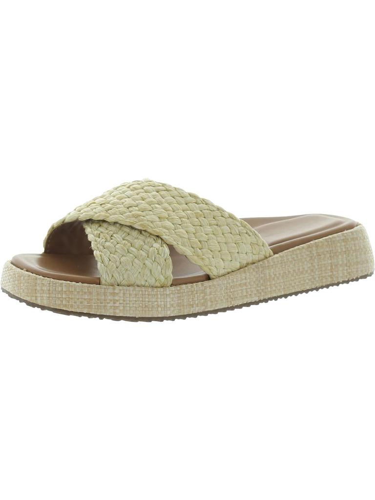 Me Too Linzi 12 Womens Woven Raffia Slide Sandals