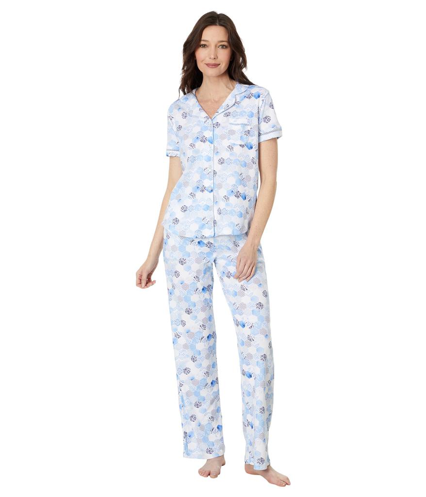 Karen Neuburger Hamptons Getaway Two-Piece Short Sleeve Girlfriend Long Pj Set