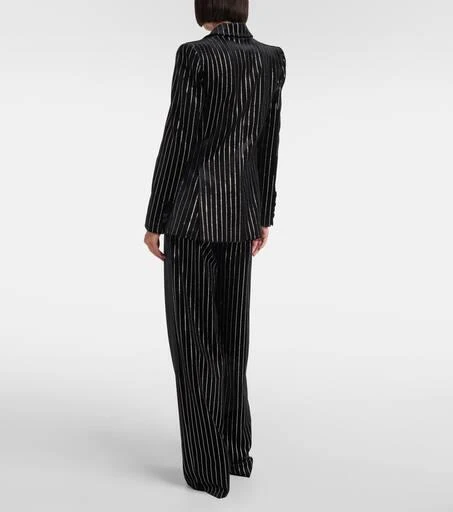 Alex Perry Crystal-embellished pinstripe velvet blazer 3