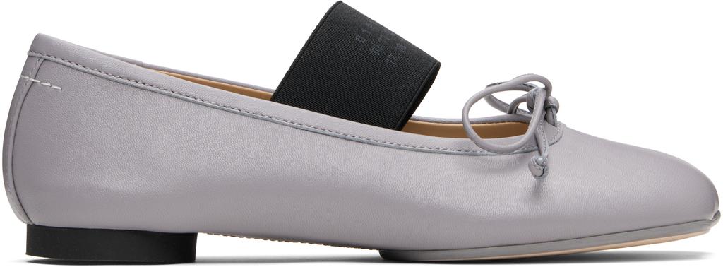 【MM6】 Anatomic Numeric Ballerinas Shoes MM6 MM6 Maison Margiela Anatomic Numbers-Motif Bow-Detailed