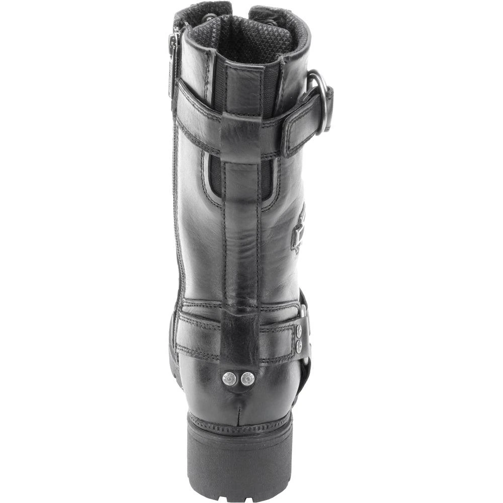 Harley Davidson Eda Round Toe Zippered Motorcycle Boots 3