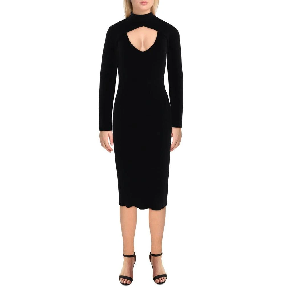 Betsey Johnson Womens Knee Length Ribbed Sweaterdress 3