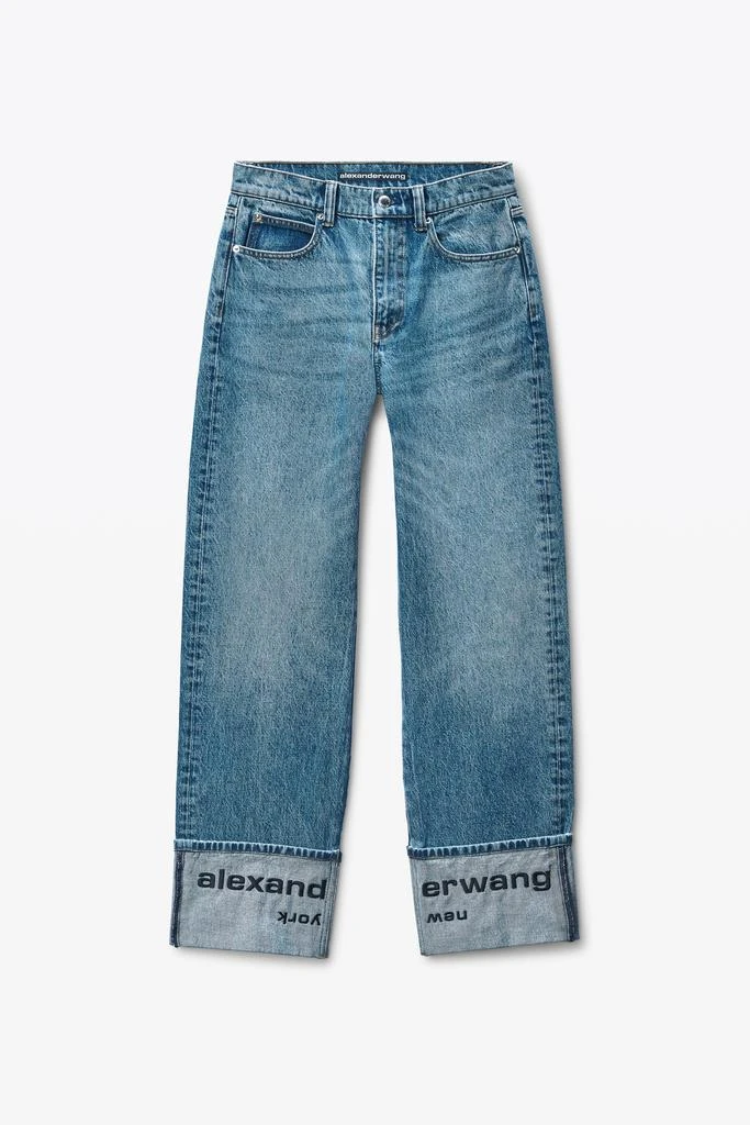 Alexander Wang indigo logo-embroidered mid-rise jeans 2