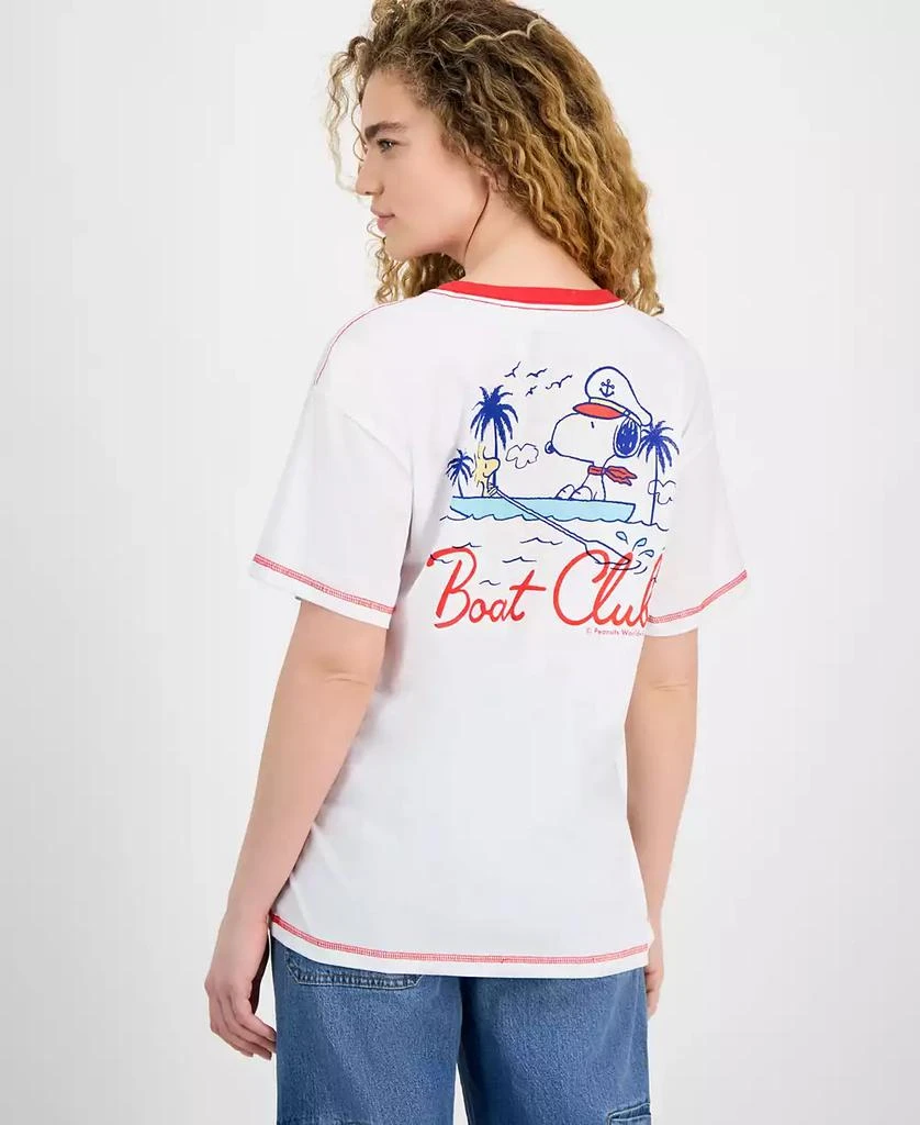Freeze 24-7 Juniors' Snoopy Boat Club Ringer T-Shirt 4