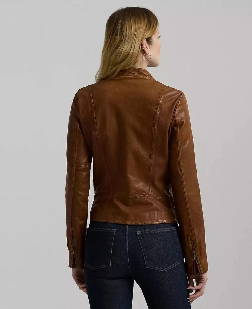 Lauren Ralph Lauren Tumbled-Leather Jacket 4