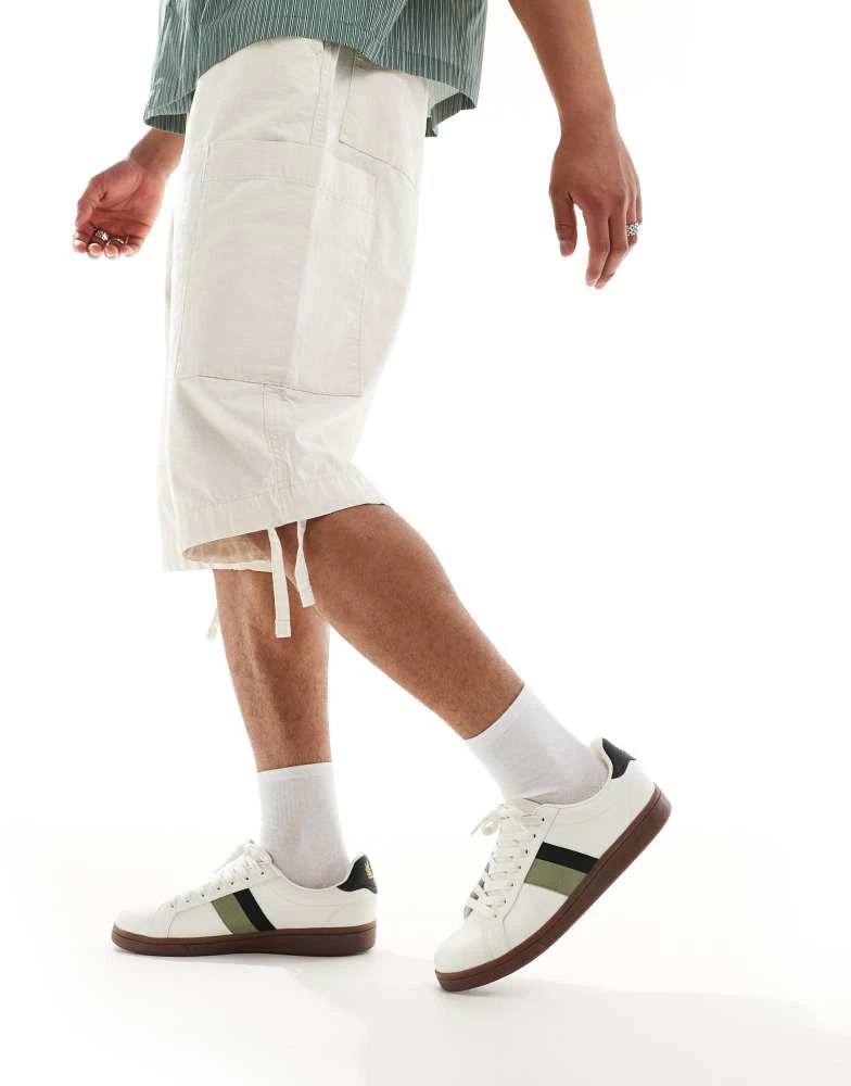 Fred Perry Fred Perry B721 leather tape detail trainer in white 4