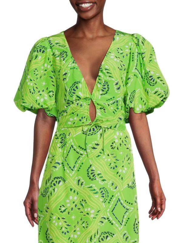 Rhode Lana Puff Sleeve Crop Top 1