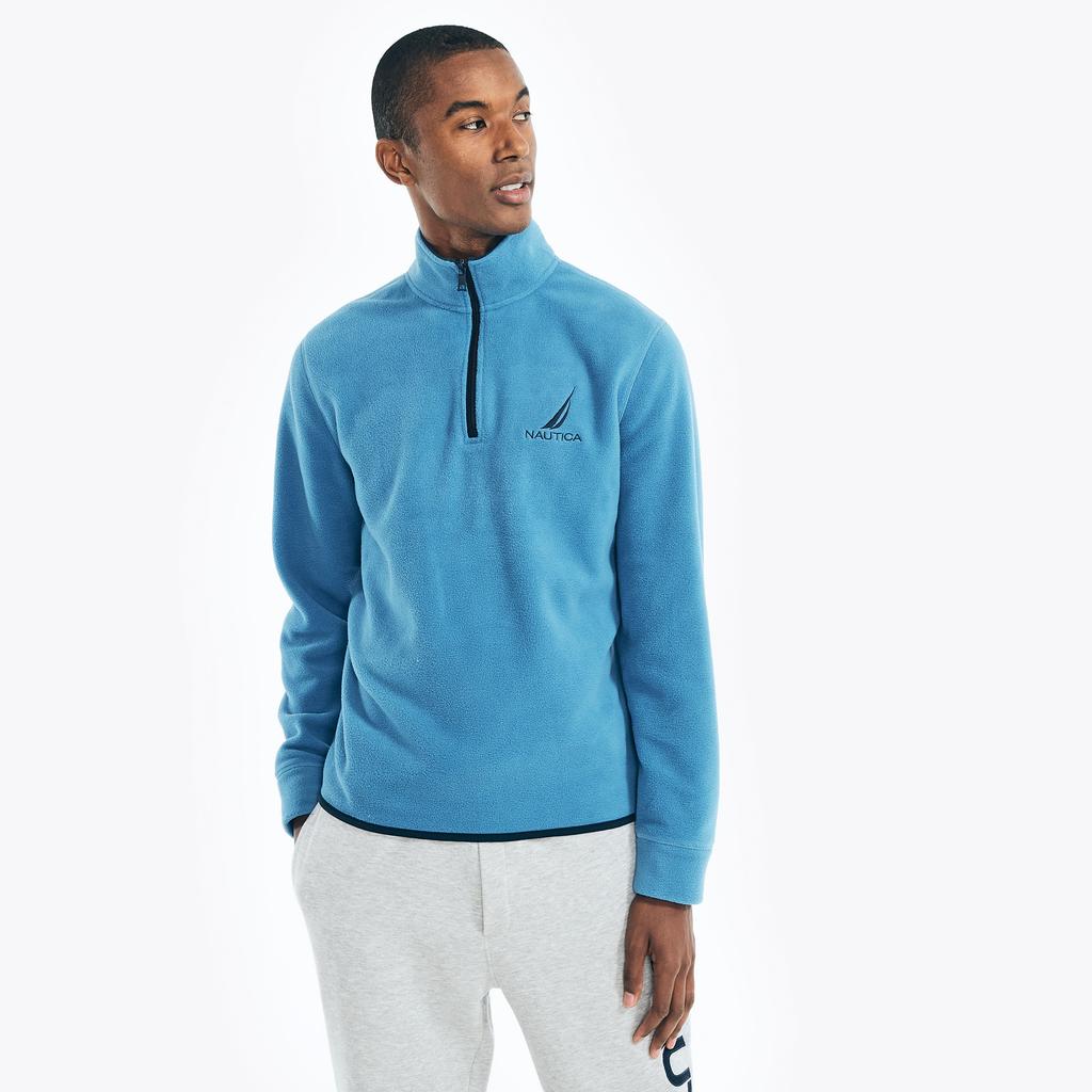 Nautica Mens Quarter Zip Nautex Fleece Pullover