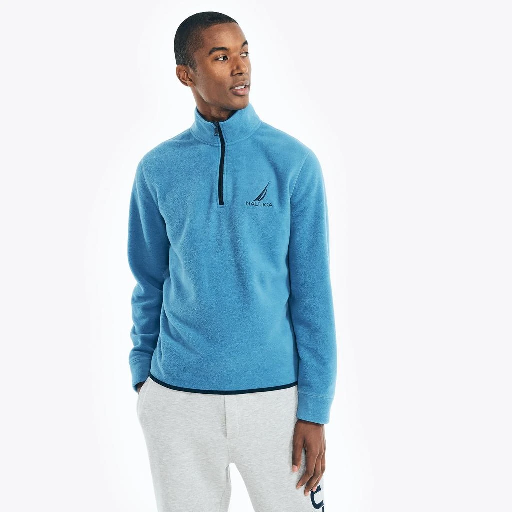 Nautica Mens Quarter Zip Nautex Fleece Pullover 1