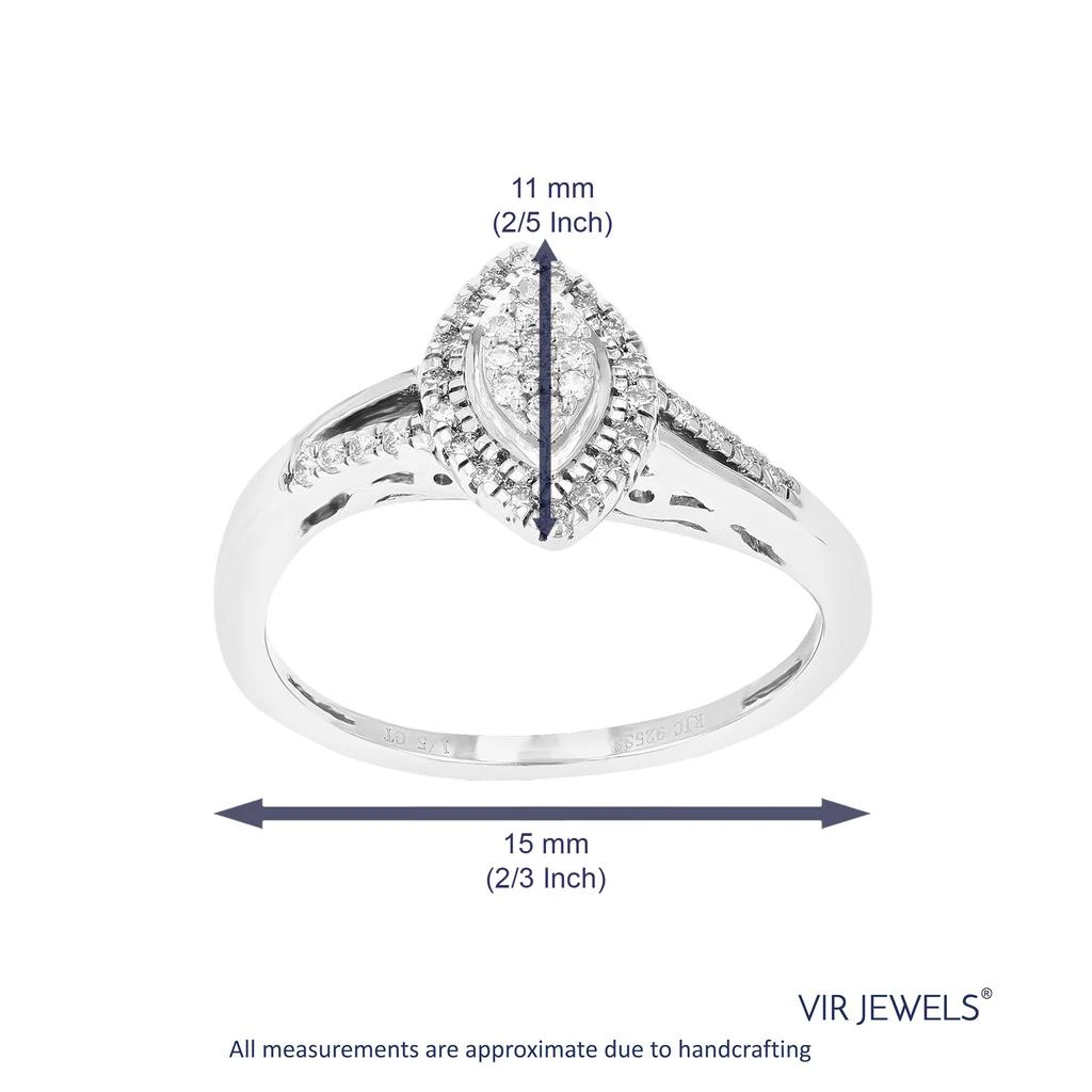 Vir Jewels 1/5 cttw Round Lab Grown Diamond Engagement Ring .925 Sterling Silver Prong Set 4