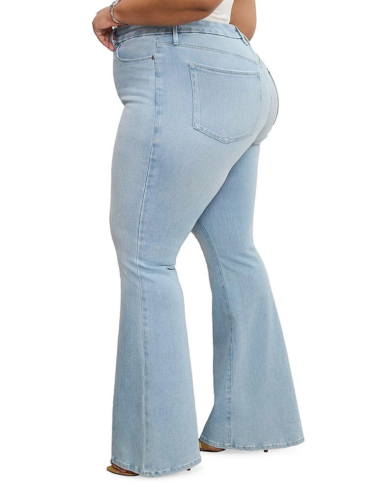 Good American Soft Tech Good Legs Boot-Cut Flared Jeans 9