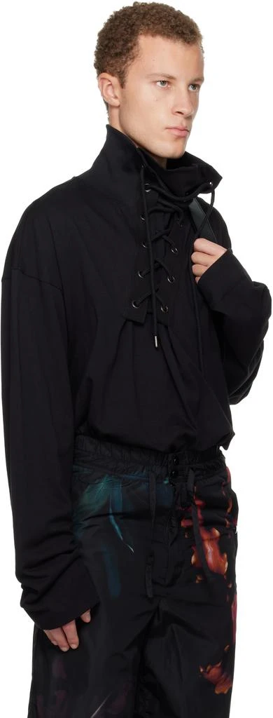 Dries Van Noten Black Lace-Up Shirt 2